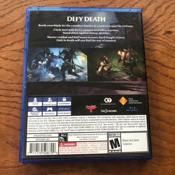 Nioh game for PS4 - Picture 3 of 3